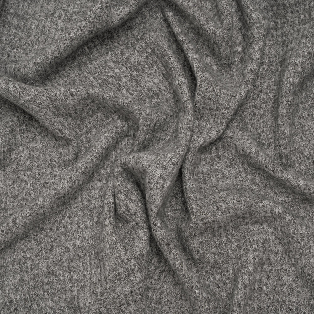 Brushed Stretch Rayon and Polyester Waffle Sweater Knit - Heathered Dark Gray - Deadstock - Joann Fabrics