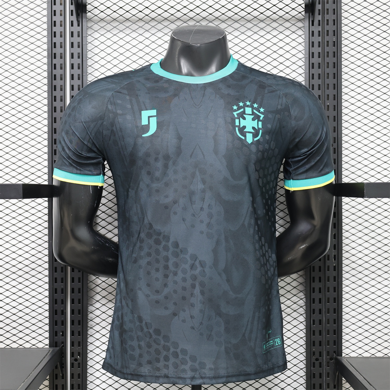 Brazil 2026 Black With Mint Green Special Jersey - Player Version - UnitedFutballJersey
