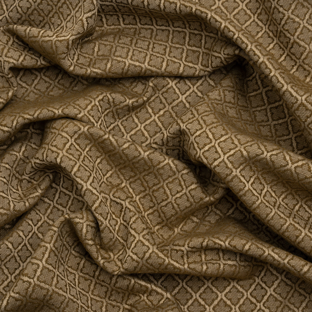 Diamond Tiles Recycled Polyester and Cotton Drapery Jacquard - Brass - British Imported - Joann Fabrics