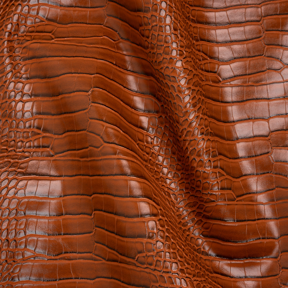 Crocodile Faux Leather Vinyl - Burnt Orange - Kristin Collection - Joann Fabrics
