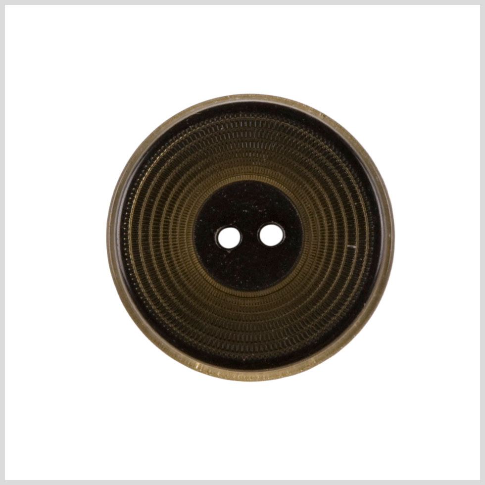 Plastic 2-Hole Button - 24L/15mm - Brown Ribbed Concentric Rings - Joann Fabrics