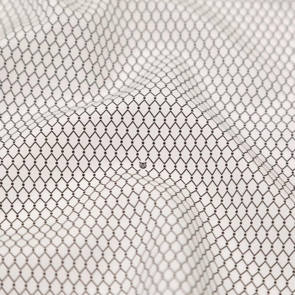 Italian White and Black Geometric Silk and Cotton Voile - Joann Fabrics