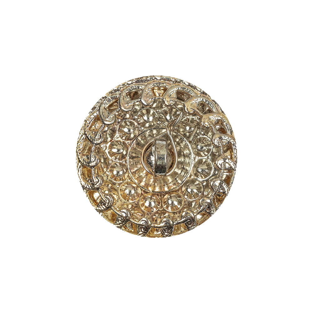 Vintage Crystal Rhinestones and Silver Metal Scalloped Shank Back Button - 34L/21.5mm - Joann Fabrics