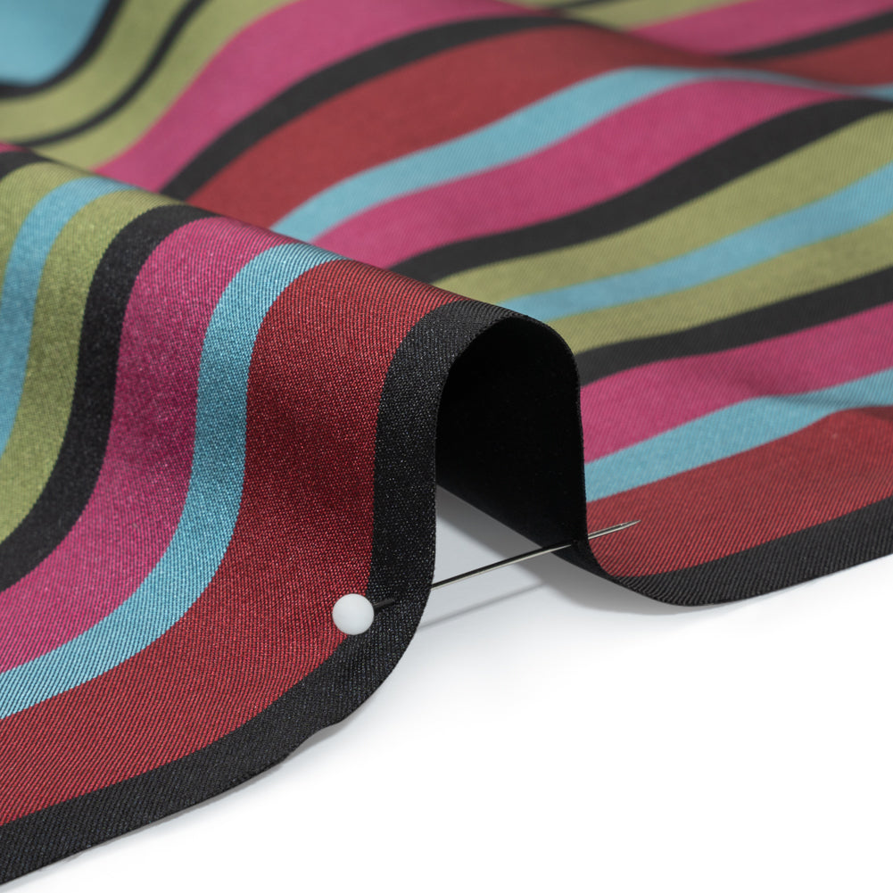 Pink, Green and Turquoise Barcode Stripes Polyester Twill - Joann Fabrics