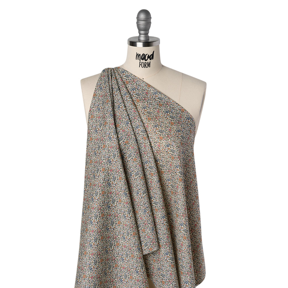 Liberty Fabrics Tana Lawn® - Katie and Millie Multi Neutral - Blue, Pink and Olive Green Little Florals - Joann Fabrics