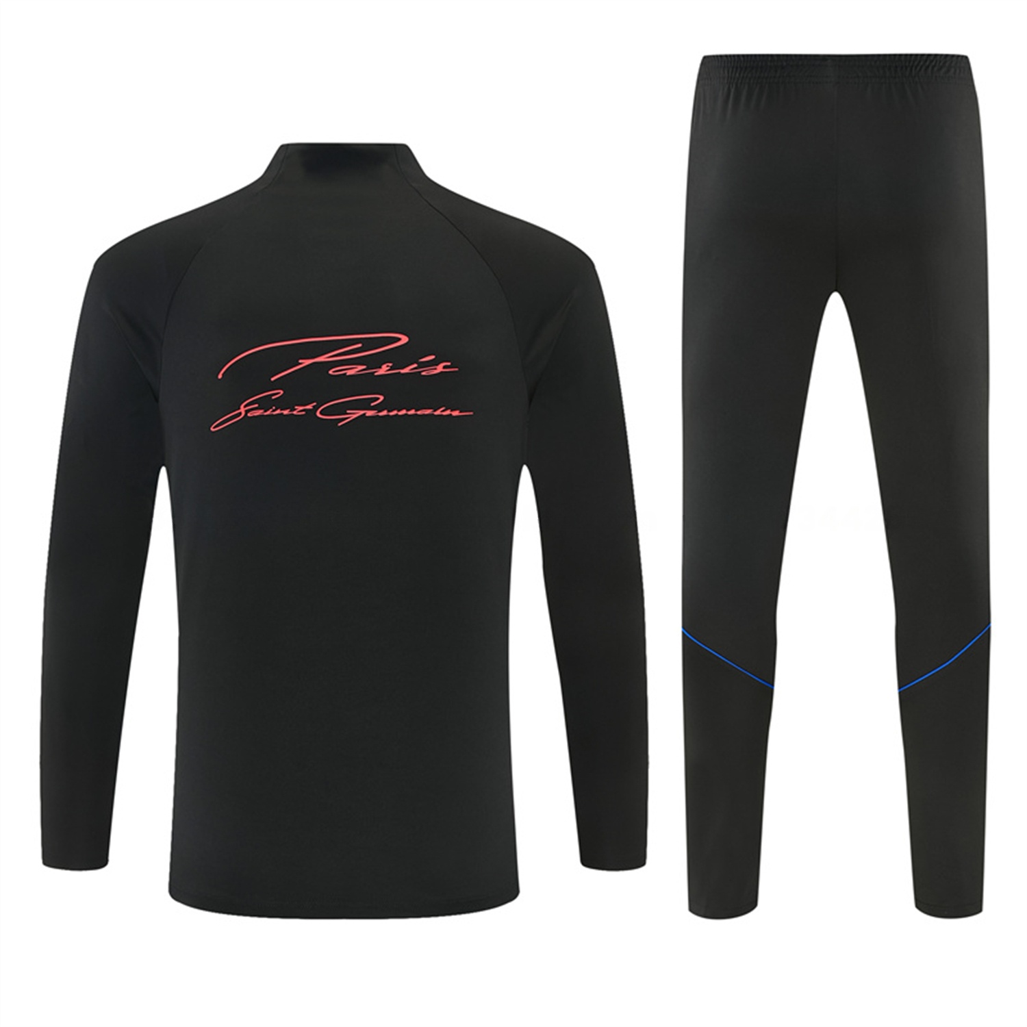 Paris Saint-Germain 26-27 Long Sleeves Training Set - Black With Pink Top & Pants - UnitedFutballJersey