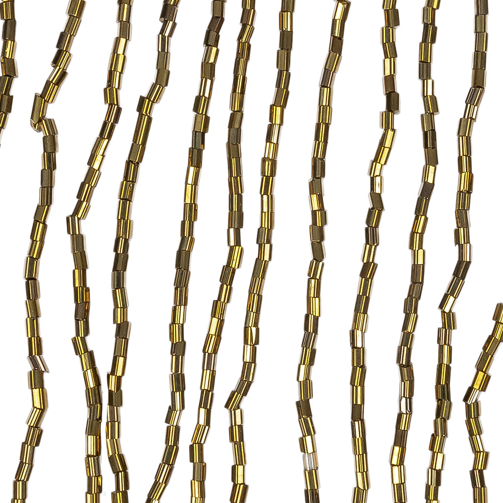 Dark Gold Beaded Fringe on Braided Lip - 5