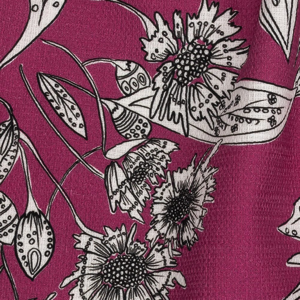 Mood Exclusive Pink Illustrated Cultivation Stretch Cotton Woven - Joann Fabrics
