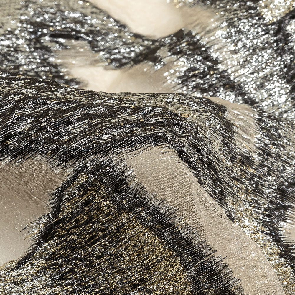 Metallic Silver and Gold Oversized Flowers Luxury Burnout Brocade - Joann Fabrics