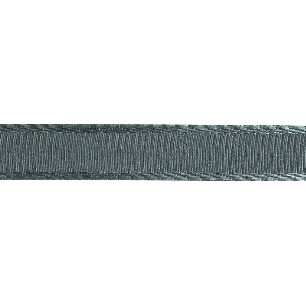 Gunmetal Satin-Edged Grosgrain Ribbon - 0.625