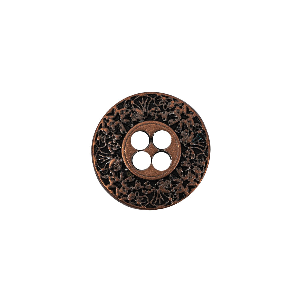Italian Copper Floral Metal Button - 24L/15mm - Joann Fabrics