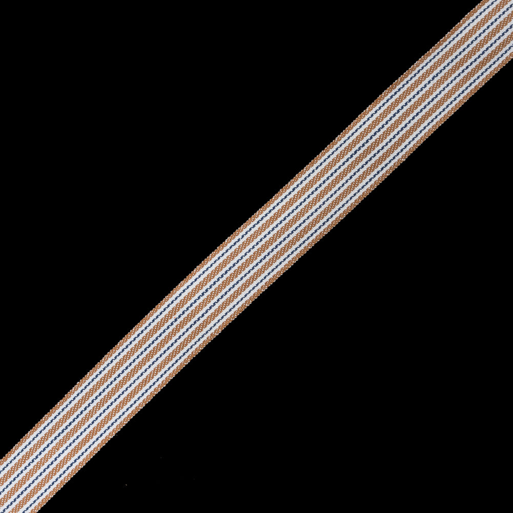 Tawny Brown Multi-Stripe Ribbon - 1