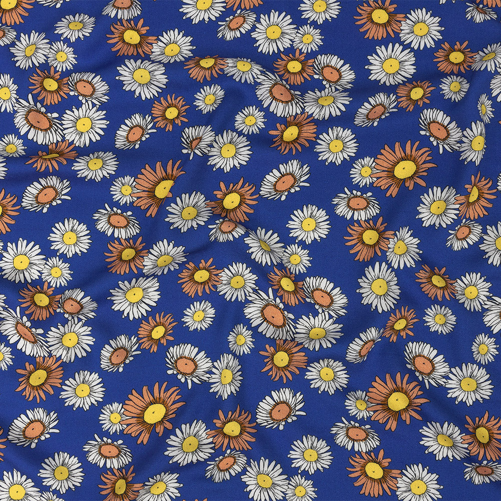 Rayon Batiste Print - Cobalt Floral - Mood Exclusive Lazy Daisy Days - Joann Fabrics