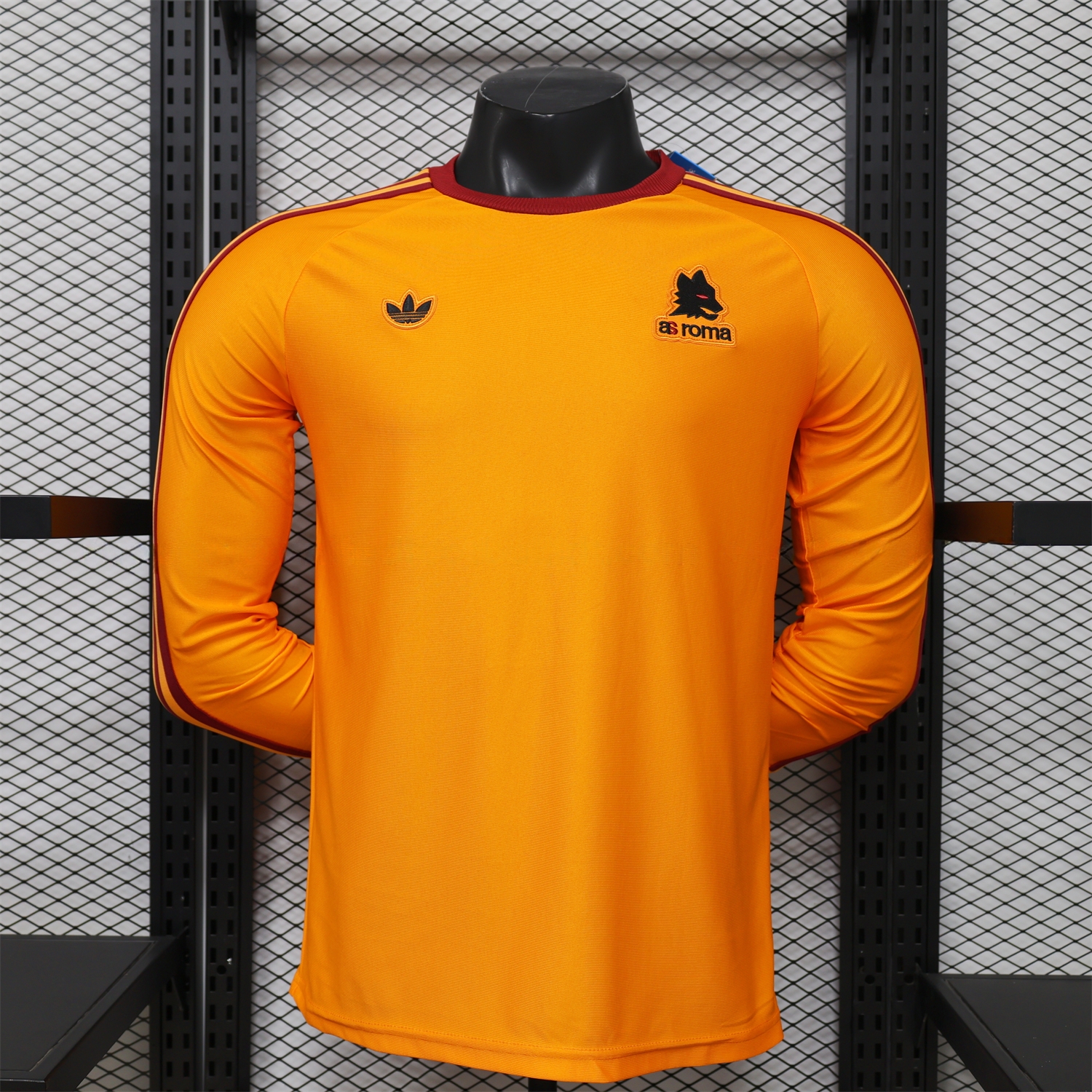 AS Roma 25-26 Retro Casual Style Orange Special Long Sleeves Jersey - Player Version - UnitedFutballJersey