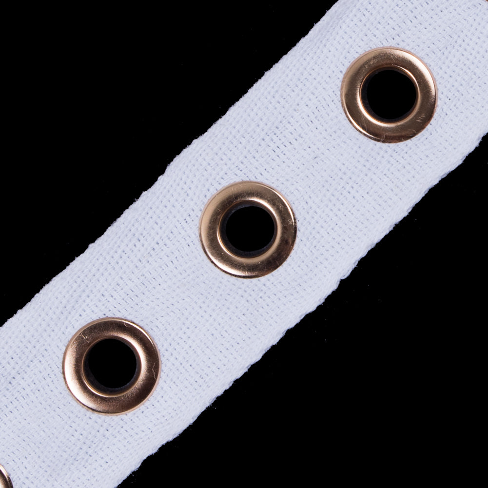 Italian White Tape with Gold Grommets - 1.25