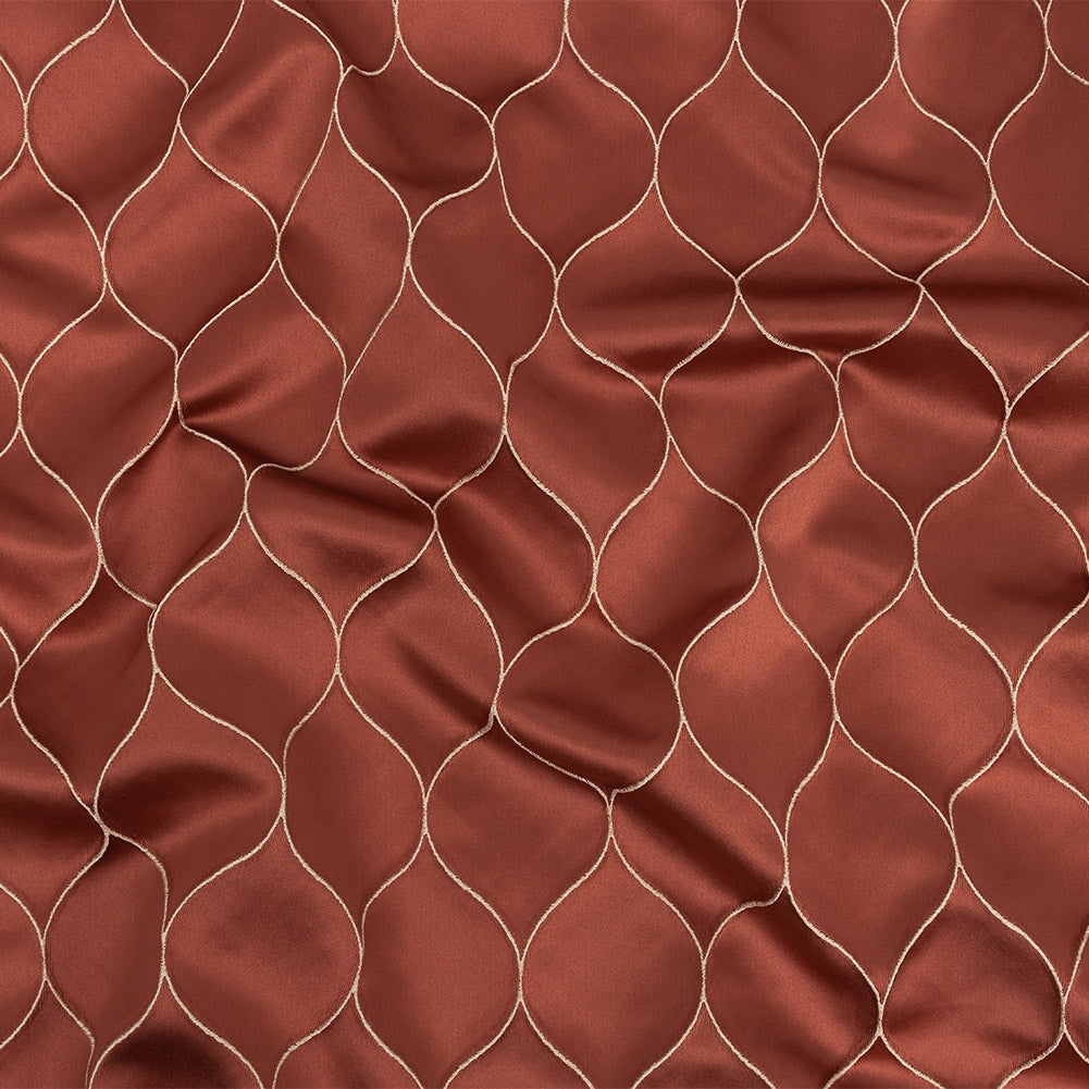 Satin-Faced Drapery Jacquard - Coral Ogees - British Imported - Joann Fabrics