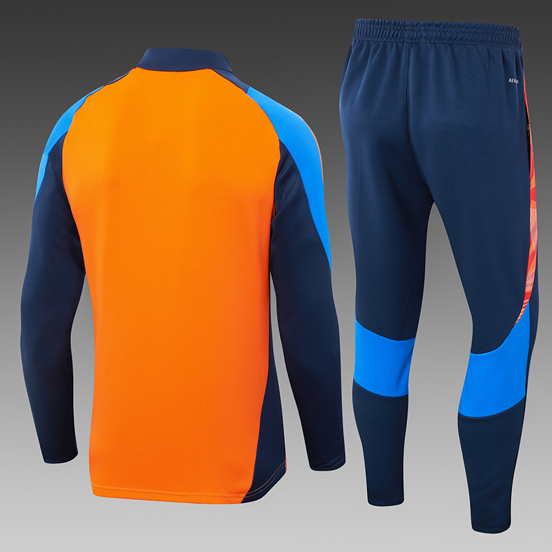 2024/2025 Juventus Half-Pull Training Suit Orange Football Shirt 1:1 Thai Quality Set