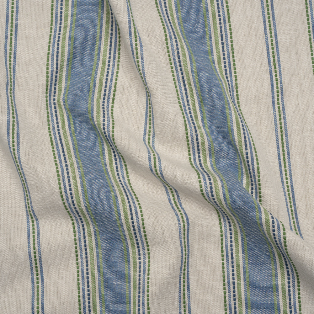 Cotton and Recycled Polyester Woven - Indigo Tactile Stripes - British Imported - Joann Fabrics