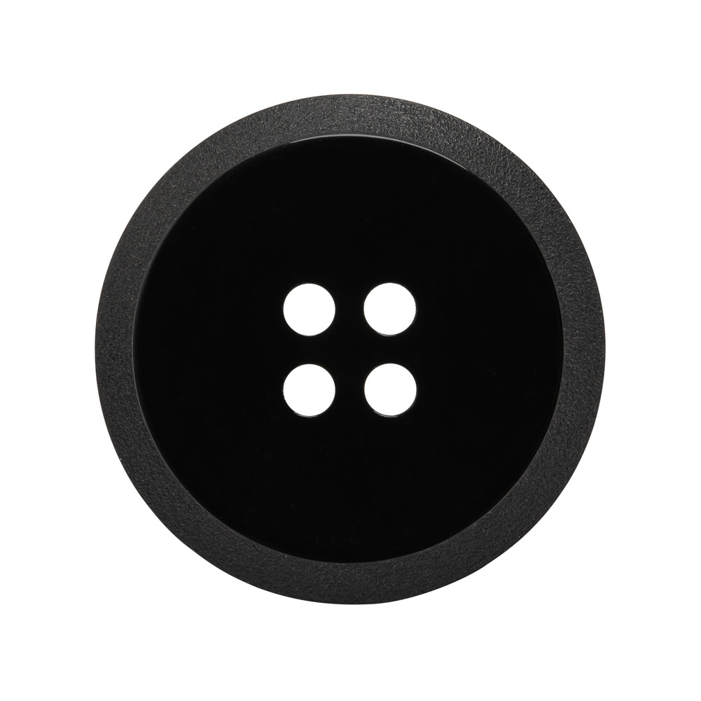 Plastic 4-Hole Button - Black Dish Shaped Matte Rim - 44L/28mm - Joann Fabrics