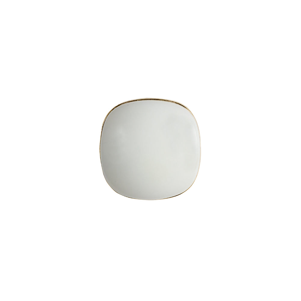White and Gold 2-Piece Dome-Shaped Rounded Square Shank Back Button - 24L/15mm - Joann Fabrics