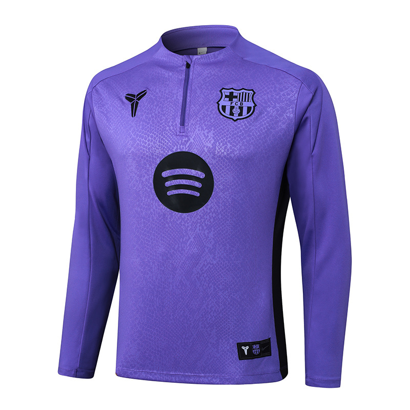 2025/2026 Barcelona Half-Pull Training Suit Purple joint edition Jersey Set