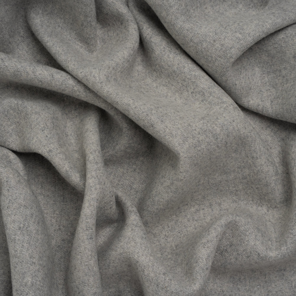 Recycled Brushed Wool Blend Twill Coating - Heathered Steel Gray - Made in Italy - Maeve Collection - Joann Fabrics