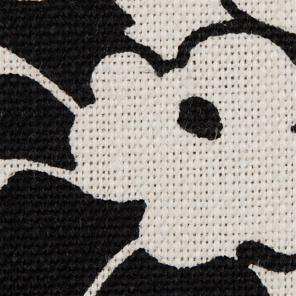 Ralph Lauren Black and Egret Floral Linen Canvas - Joann Fabrics