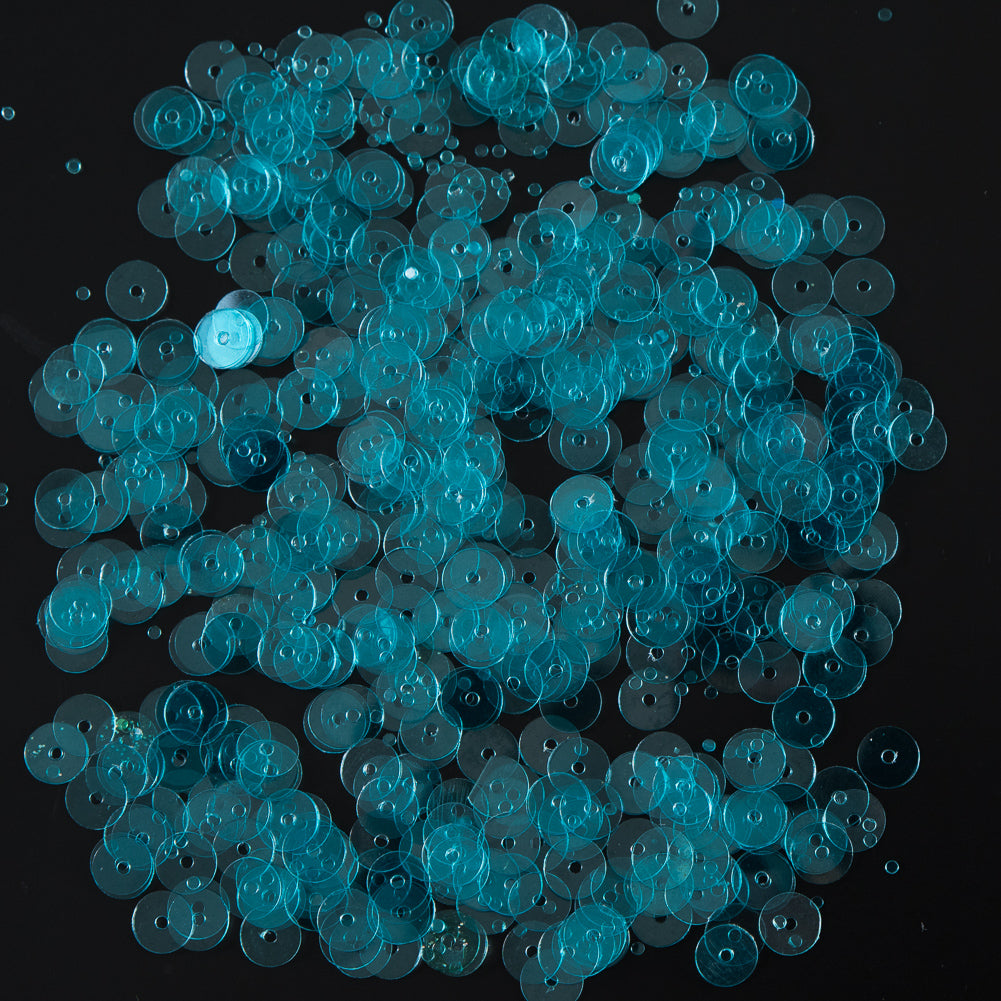 Bag of Turquoise Transparent Bright Loose Sequins - 6mm - Joann Fabrics