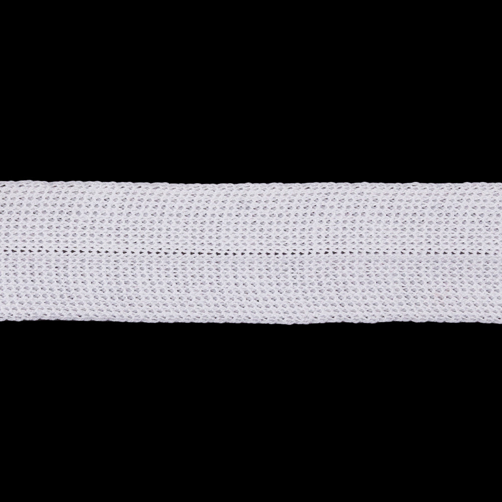 White Cotton Knit Foldover Trim - 0.875