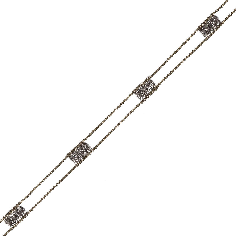 Dark Mushroom Fine Rail Lace Trimming - 0.2