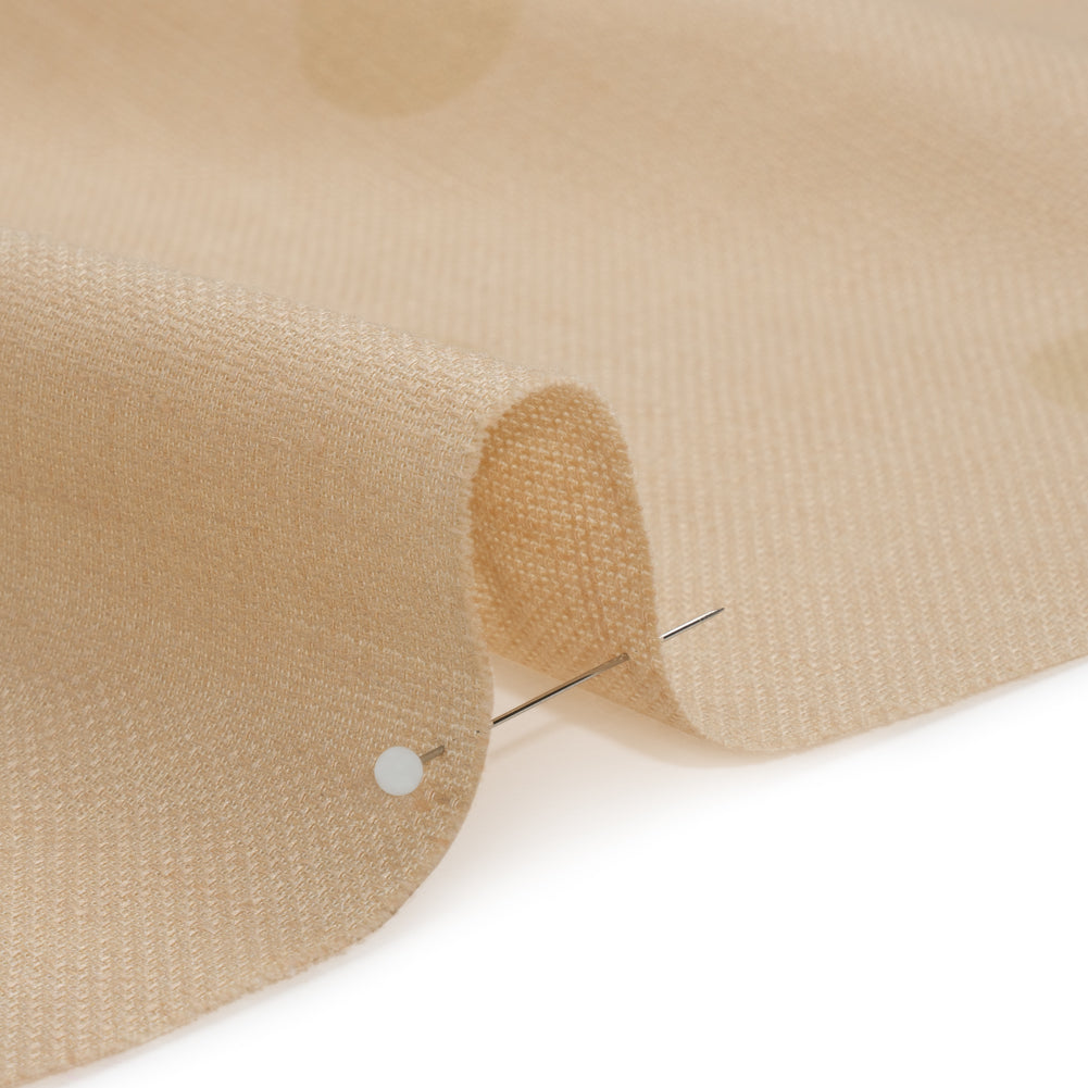 Famous Australian Designer Ecru and Beige Polka Dot Basketweave Linen and Cotton Suiting - Joann Fabrics
