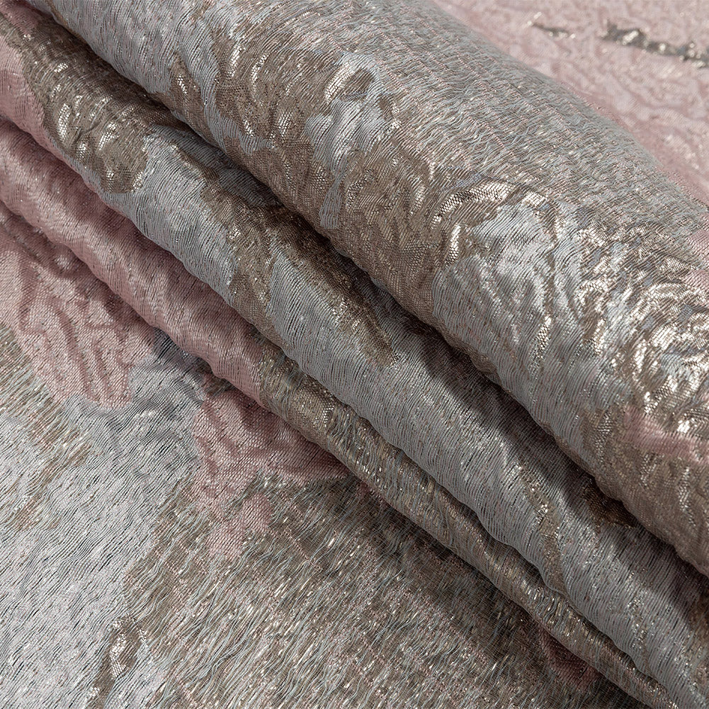 Metallic Silver, Pink and Aqua Abstract Luxury Brocade - Joann Fabrics