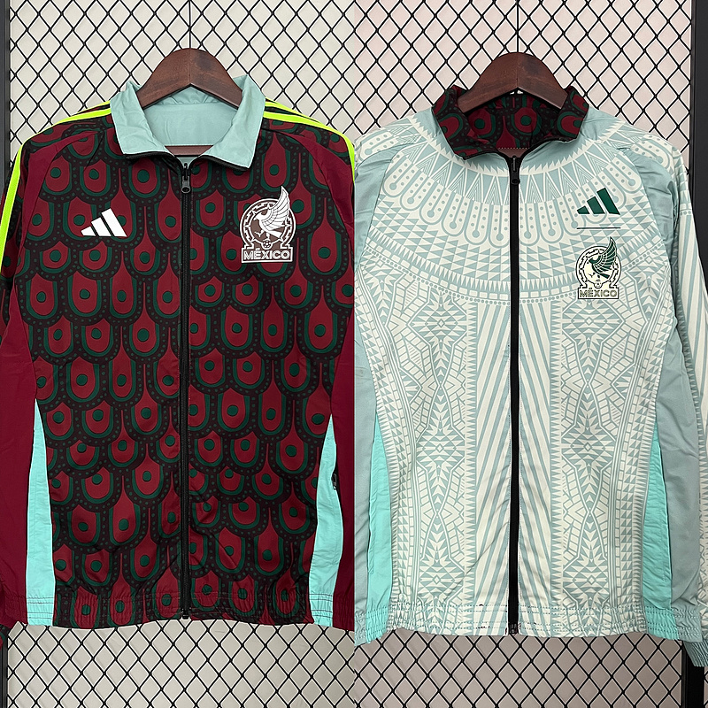2024 Mexico Reversible Windbreake (red-green)Soccer Jersey 1:1 Thai Quality
