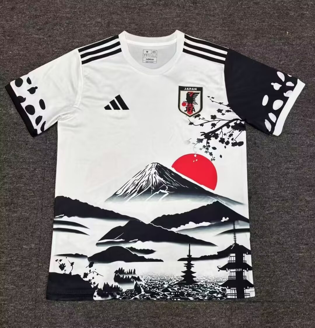 2025/2026 Japan Fuji Tower Black And White Football Jersey 1:1 Thai Quality