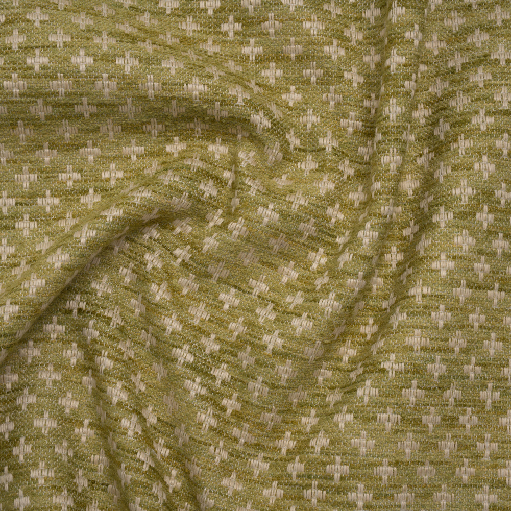 Polyester Boucle Home Decor Jacquard - Leaf Plus Signs - British Imported - Joann Fabrics
