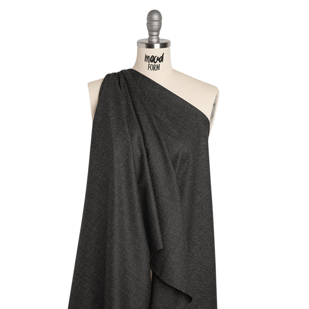 Super 130s Wool Suiting Made in Italy - Heathered Charcoal - Deadstock - Joann Fabrics