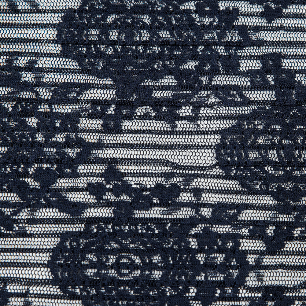 Navy Floral Pleated Lace - Joann Fabrics