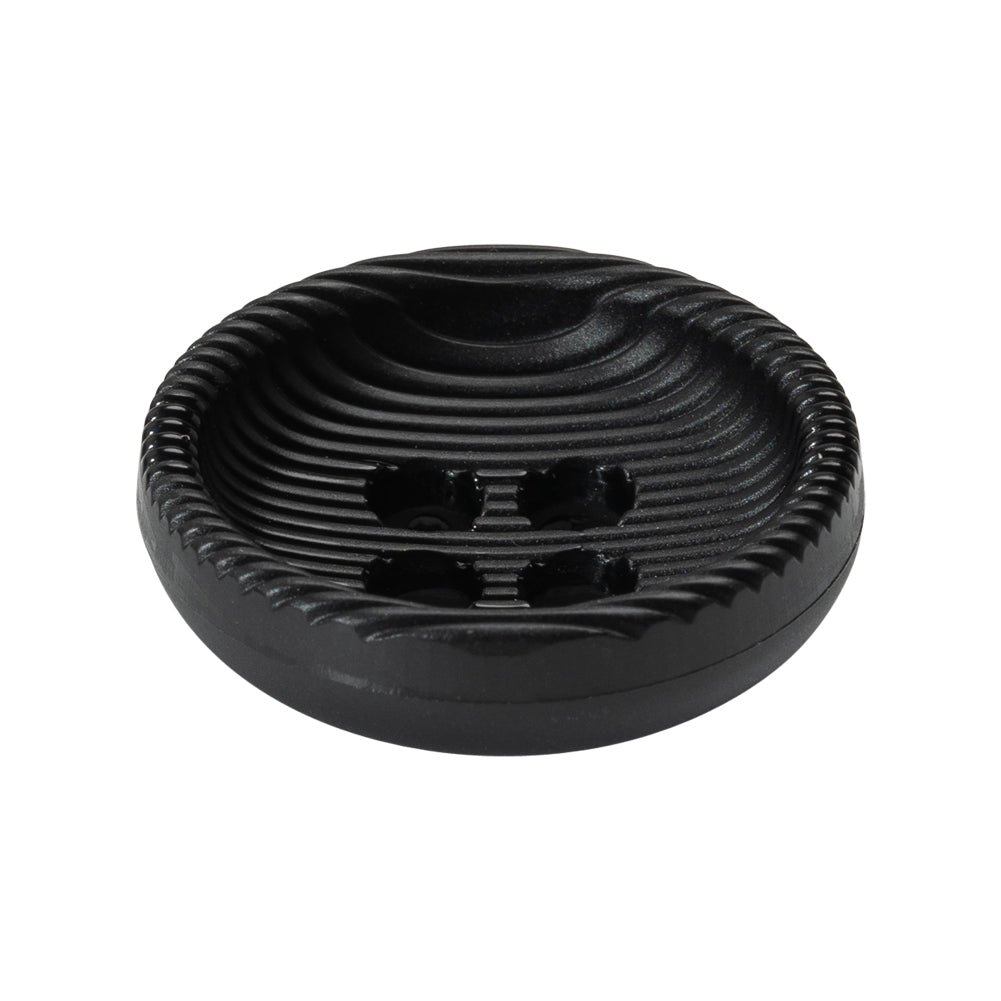 Plastic 4 Hole Button - Ribbed Black Bowl Shaped - 44L/28mm - Joann Fabrics