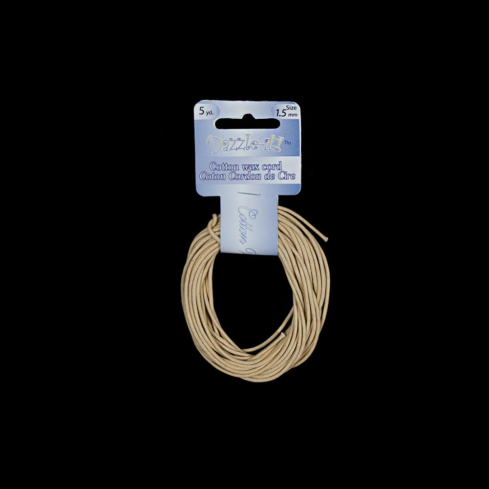 Dazzle-It Natural Cotton Wax Cord - 1.5mm - Joann Fabrics
