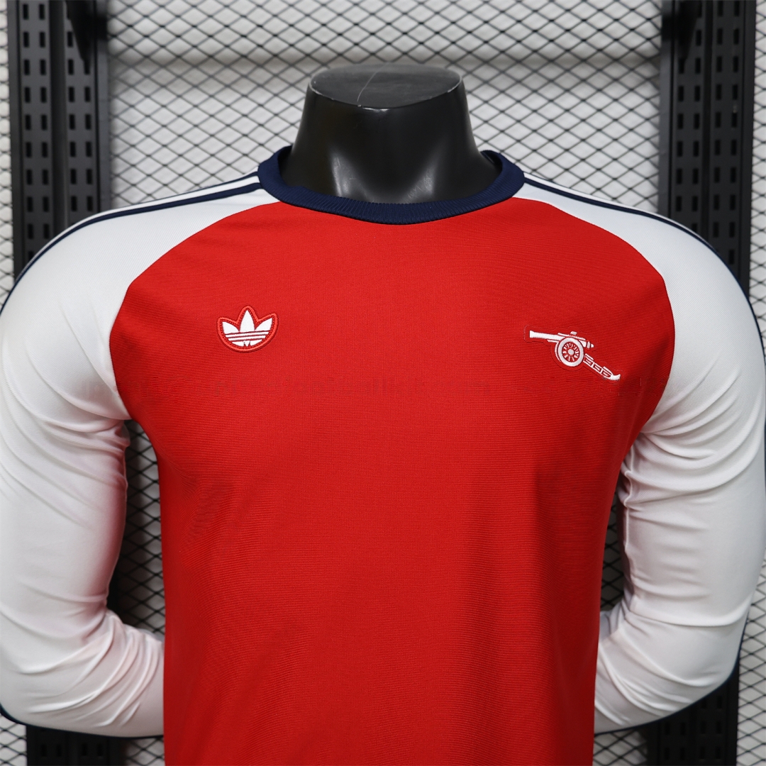 Arsenal 25-26 Red With White Casual Long Sleeves Jersey - Player Version - UnitedFutballJersey