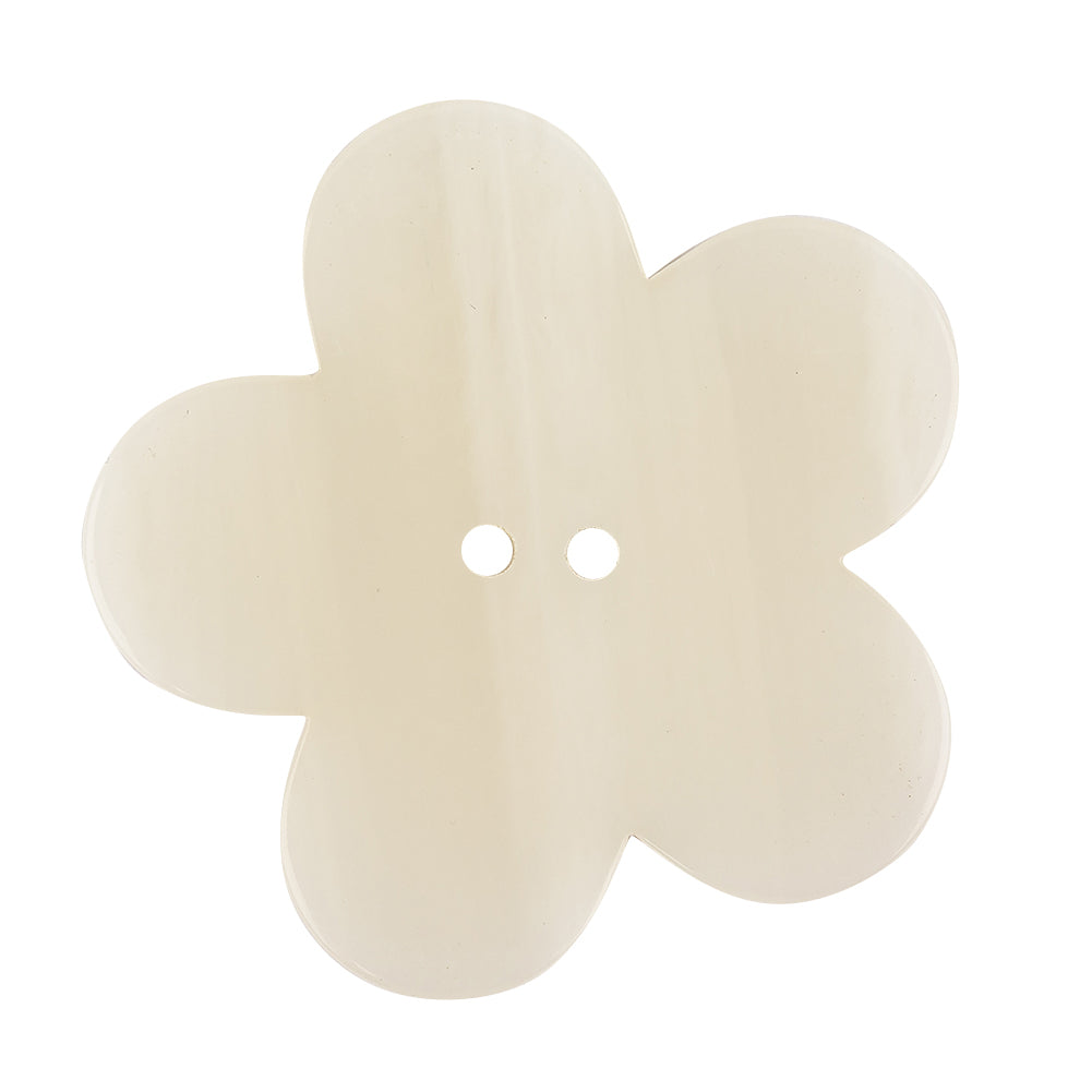 Cannoli Cream and Translucent Beige 2-Hole Flower Shaped Button - 58L/37mm - Joann Fabrics