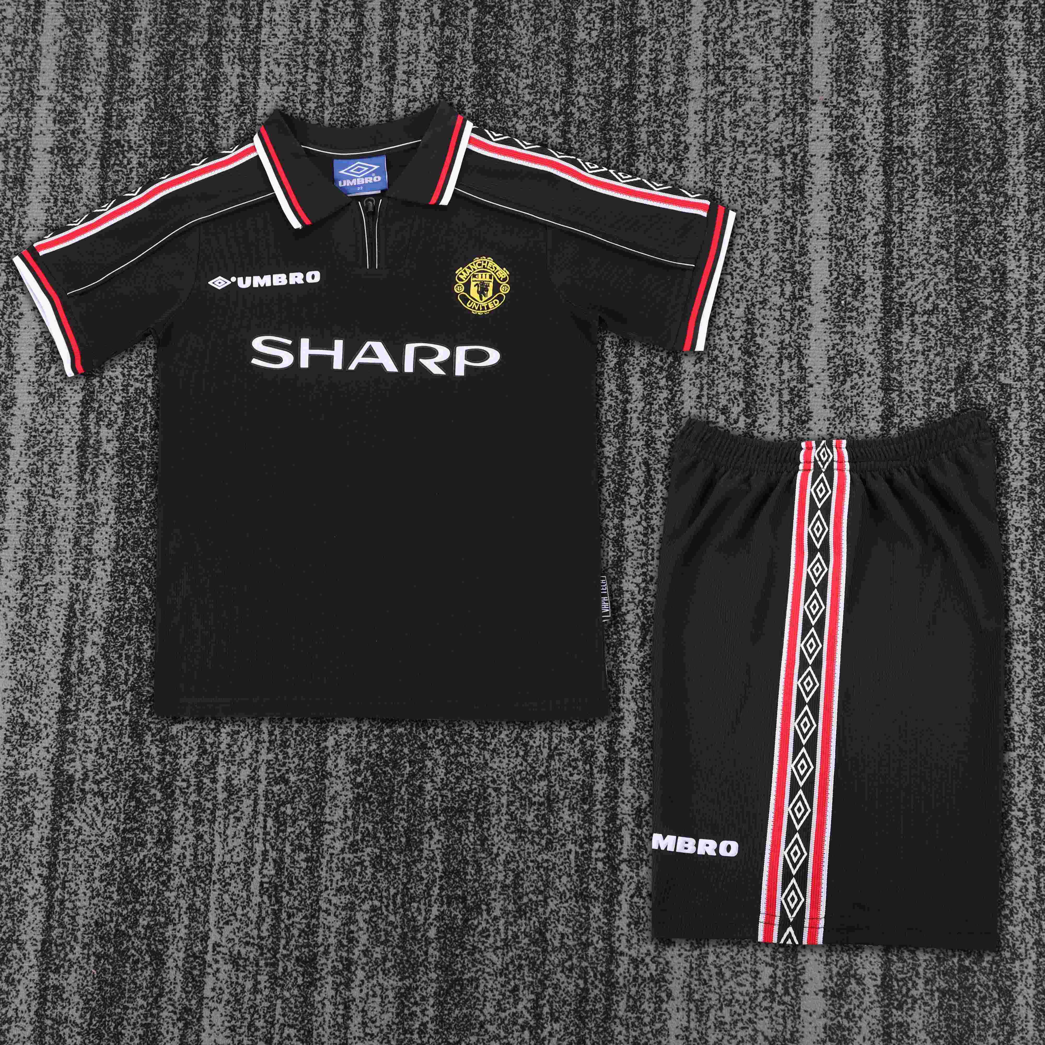 1998-1999 Retro Manchester United Away Football Shirt 1:1 Thai Quality Kids Size