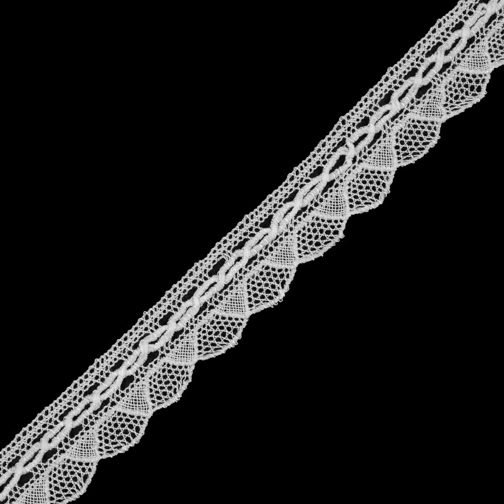 White Crochet Chenille Trim - 1.5