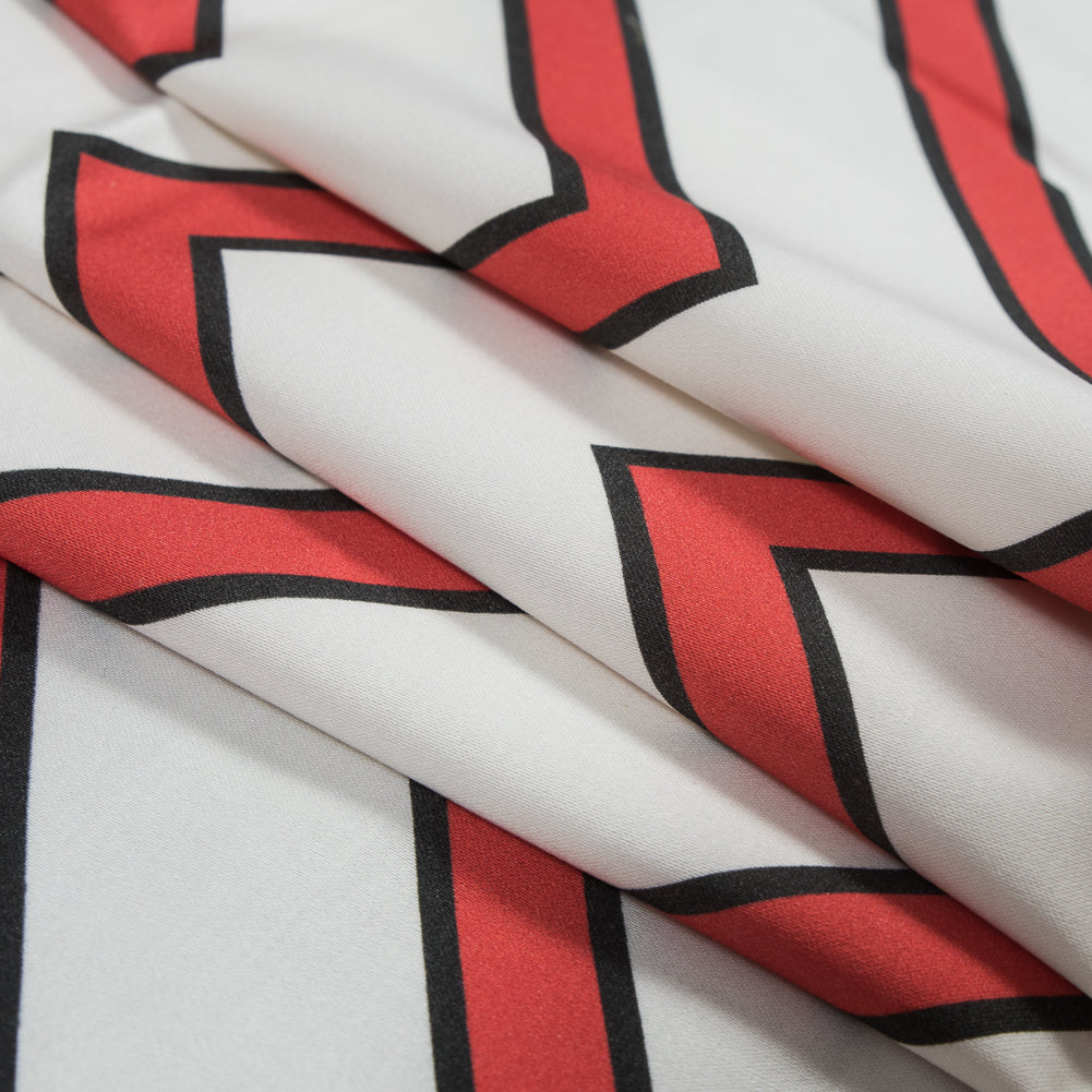 Stretch Cotton Sateen - Red Chrevrons - Mood Exclusive Hele Zig-Zag Print - Joann Fabrics