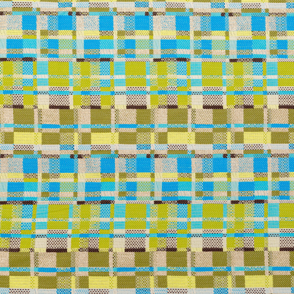 Blue, Green and Metallic Silver Color-Blocked Tweed - Joann Fabrics