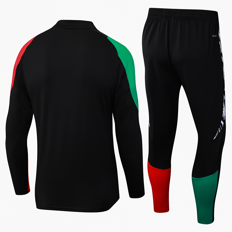 2024/2025 Arsenal Half-Pull Training Suit Black Football Shirt 1:1 Thai Quality Set