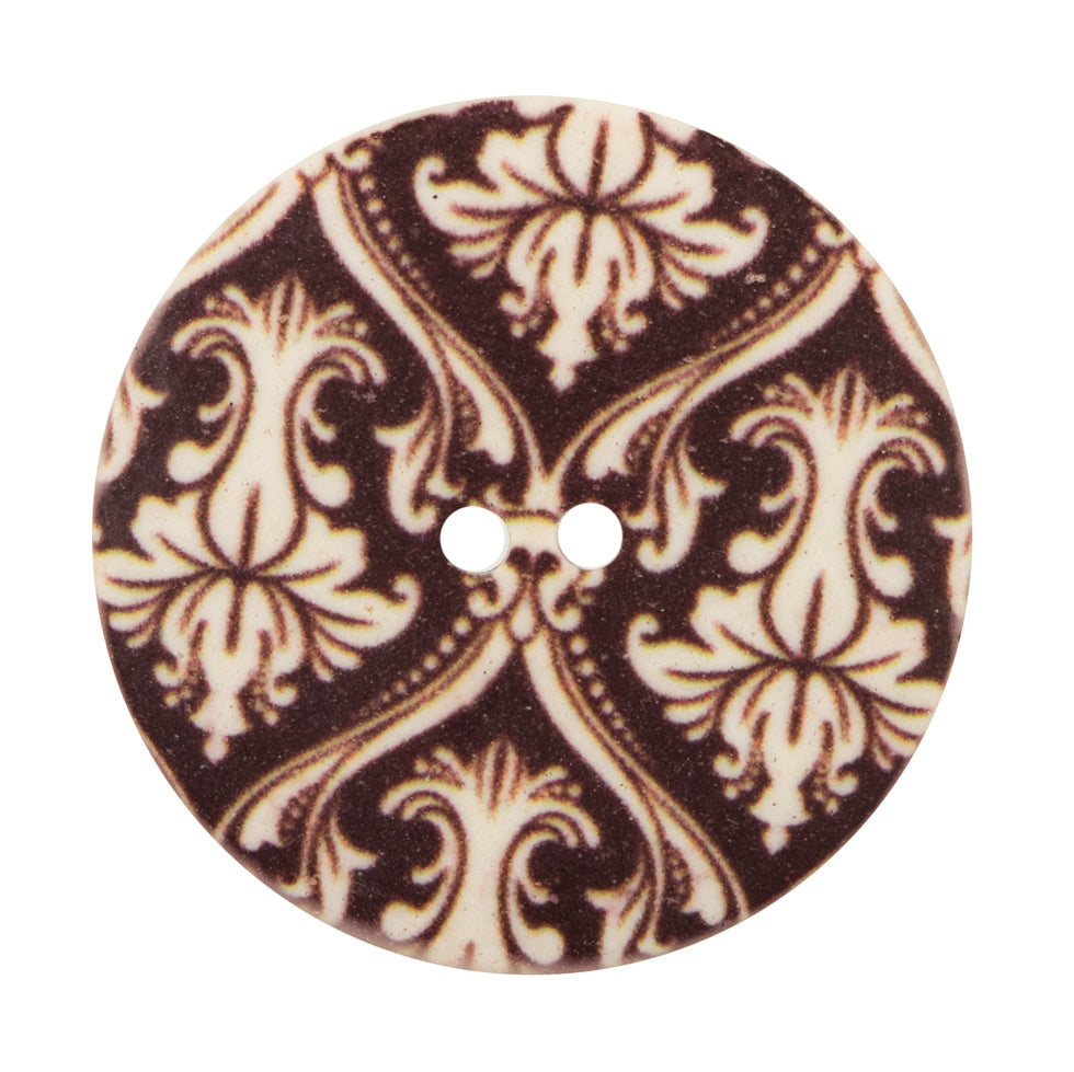 Italian Carafe Brown Damask Printed Button - 54L/34mm - Joann Fabrics