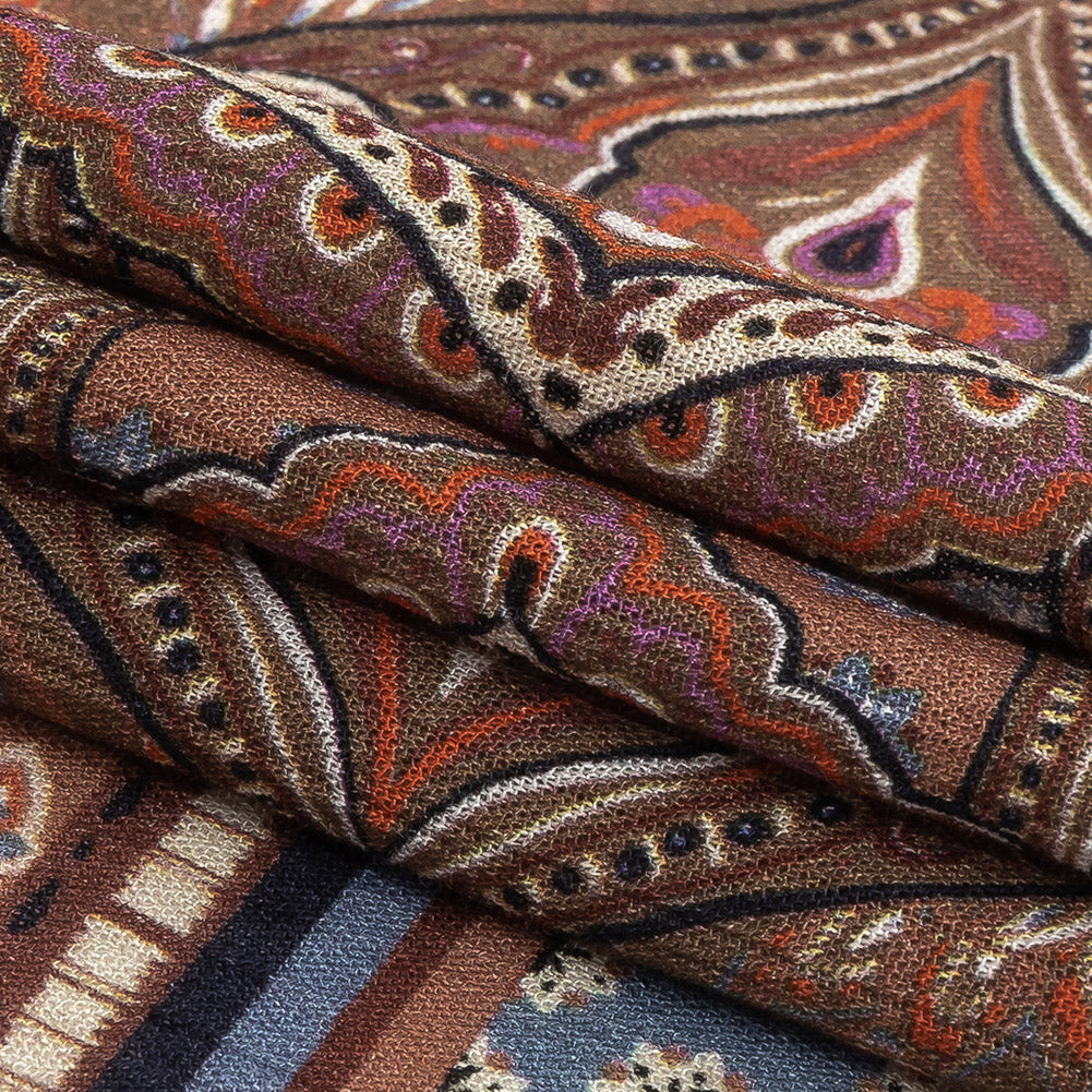 Gauzy Wrinkled Rayon Woven Print - Rust Paisley Patchwork - Mood Exclusive Divine Diamonds - Joann Fabrics