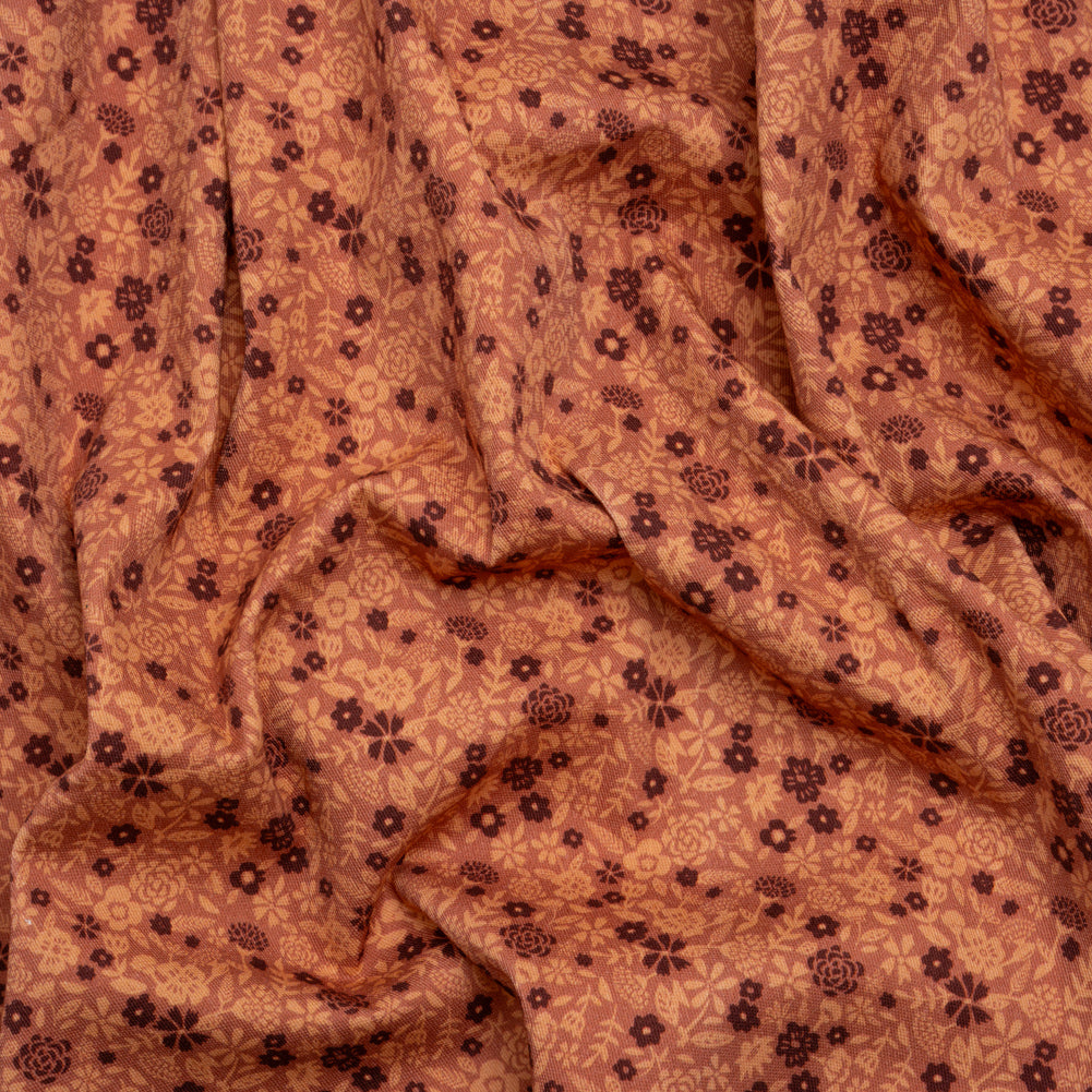 Stretch Cotton Twill Print - Rose, Beige and Maroon Floral - Mood Exclusive Always in Bloom - Joann Fabrics