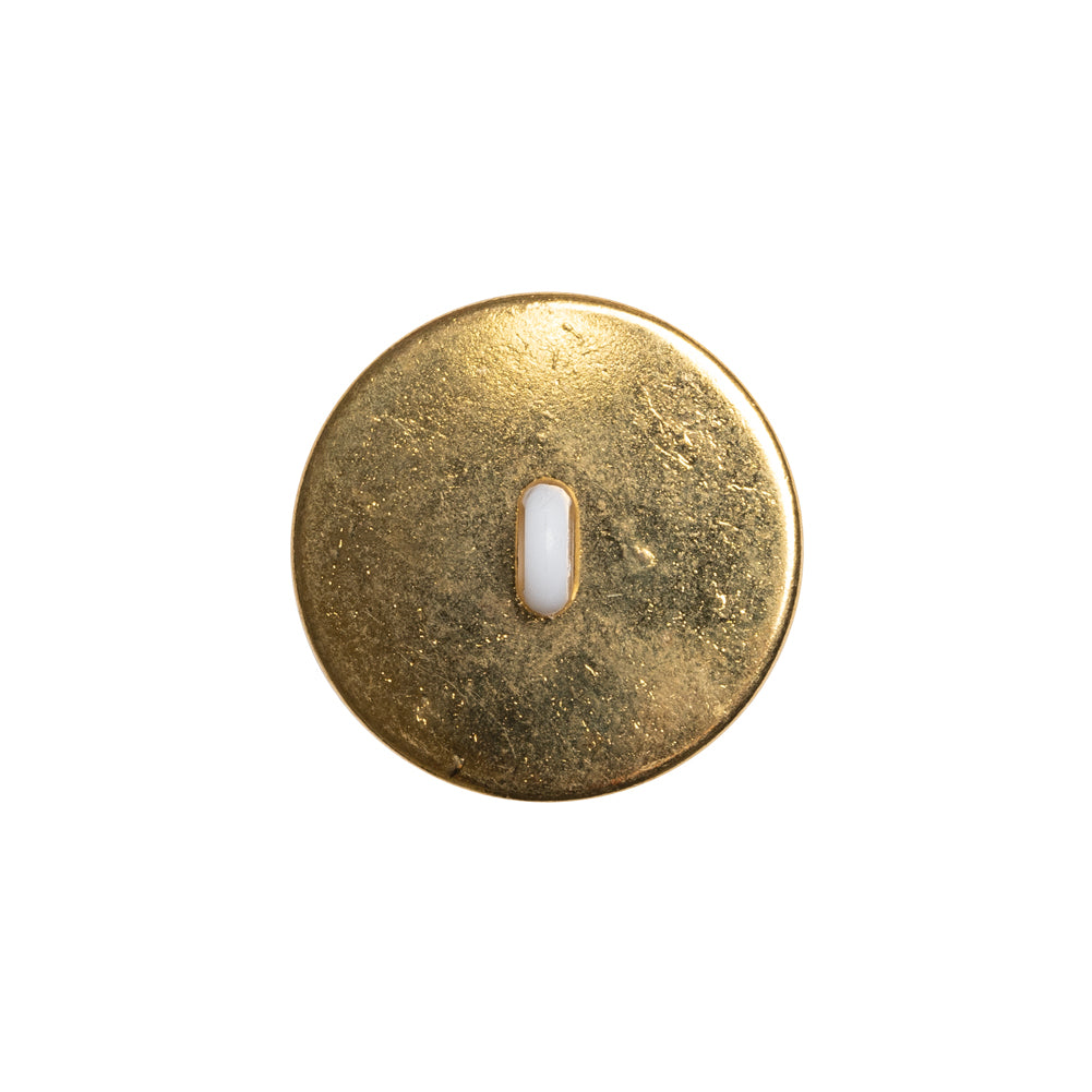 Domed Plastic Shank Back Button - White and Metallic Gold Faceted - 32L/20mm - Joann Fabrics